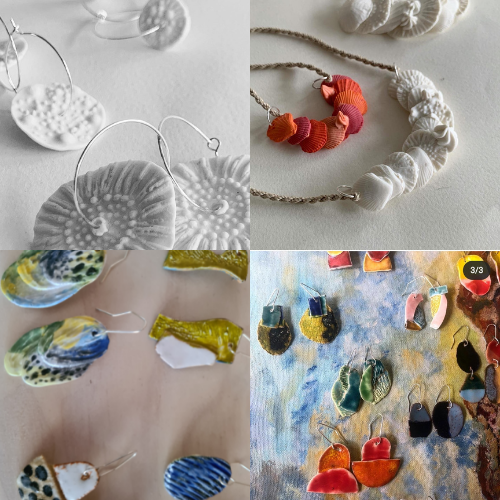 Handmade ceramic earrings