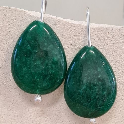 Green stone earrings