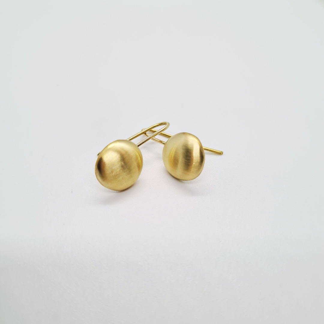 handmade gold earrings organic shape