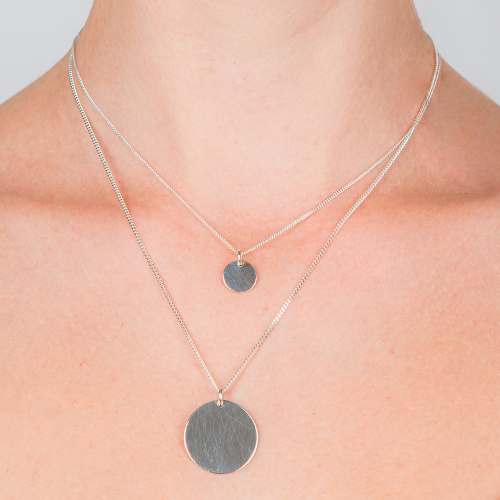 birthday silver disc necklace for millennials. 21 birthday