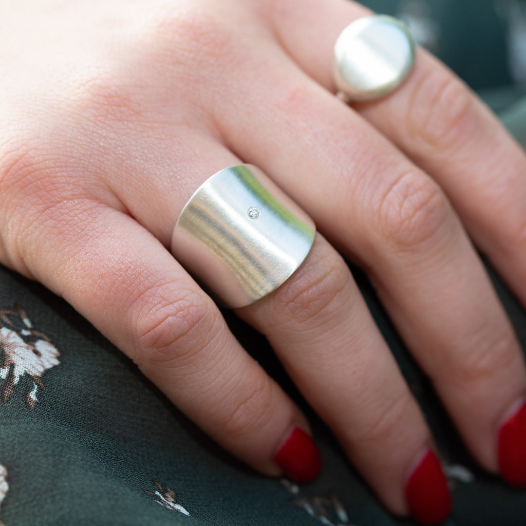 Chunky Ring with Diamond