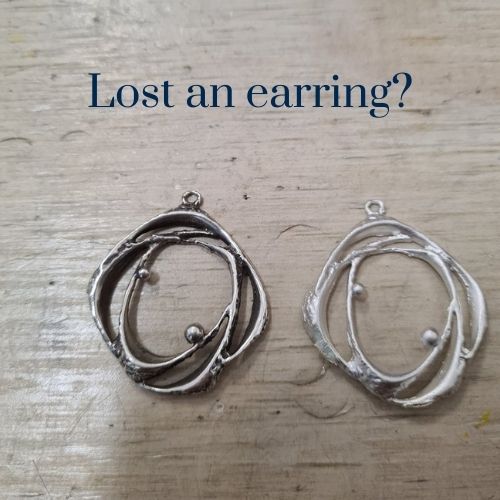 custom jewellery repair of lost silver earrings