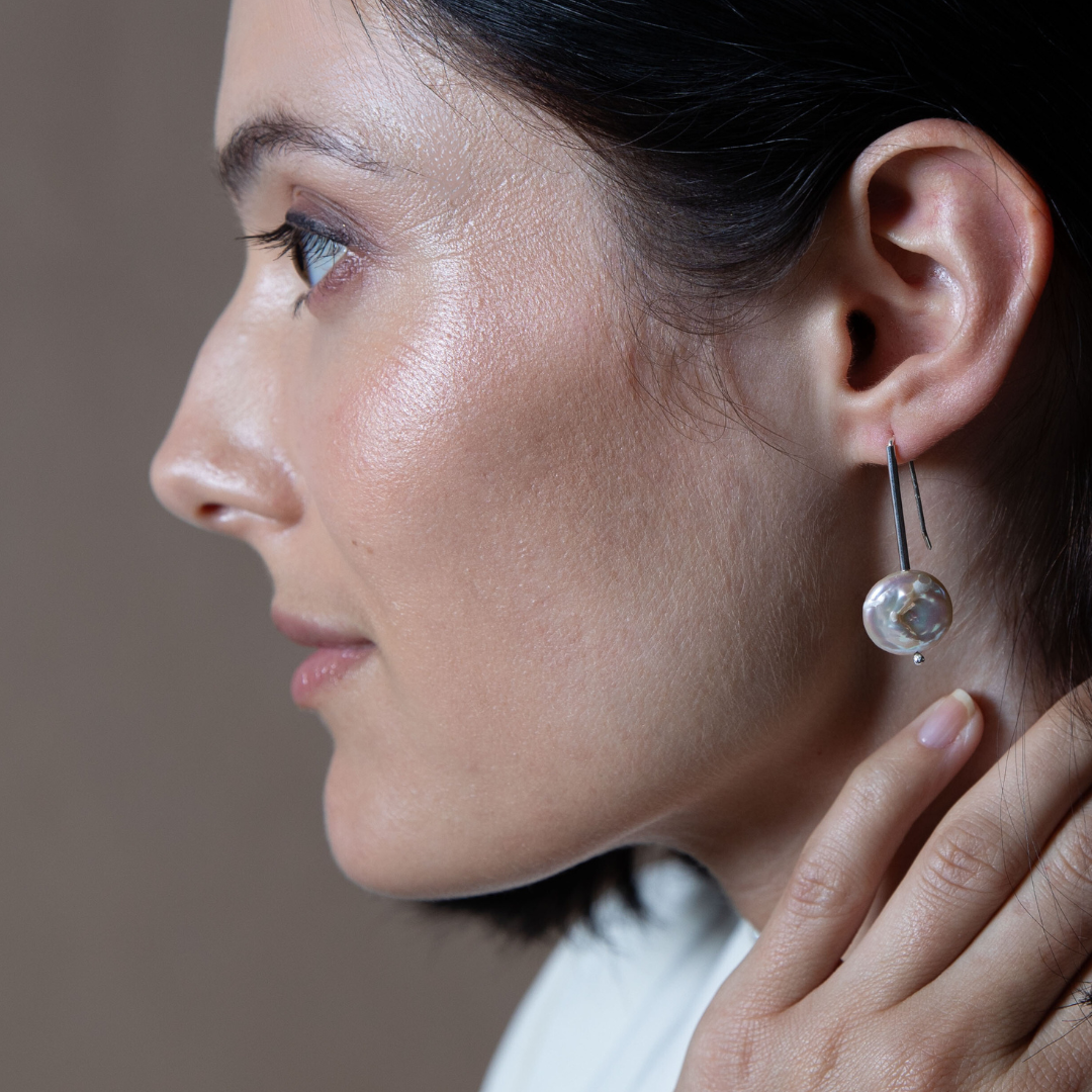 PEARL MOON EARRINGS - Connie Dimas
