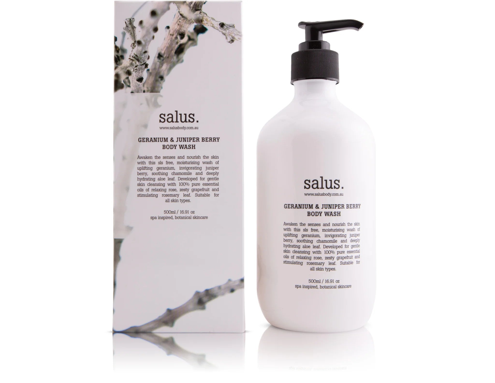 Salus Geranium & Juniper Berry body wash - Connie Dimas