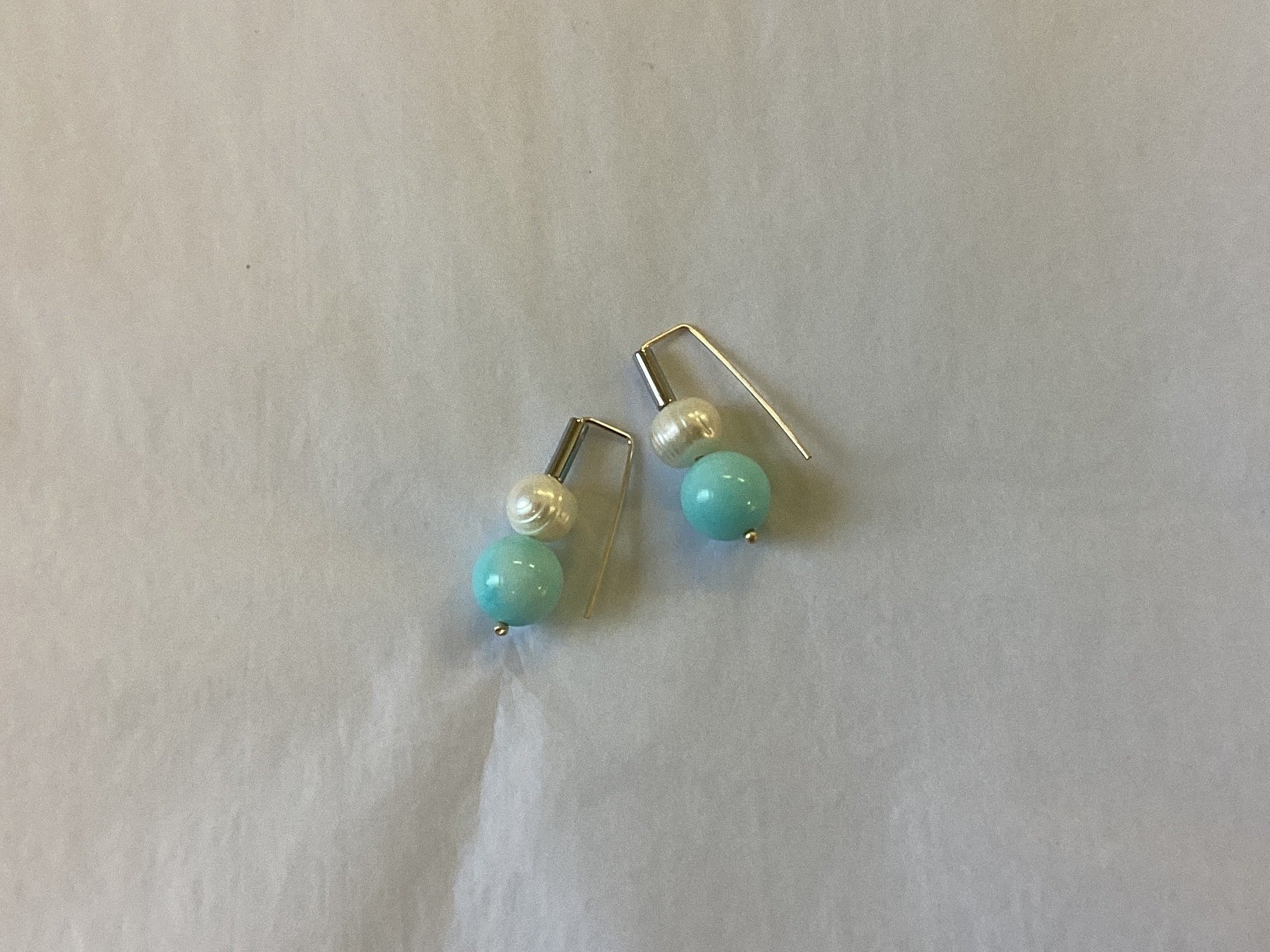 PEARL & AMAZONITE EARRINGS - Connie Dimas