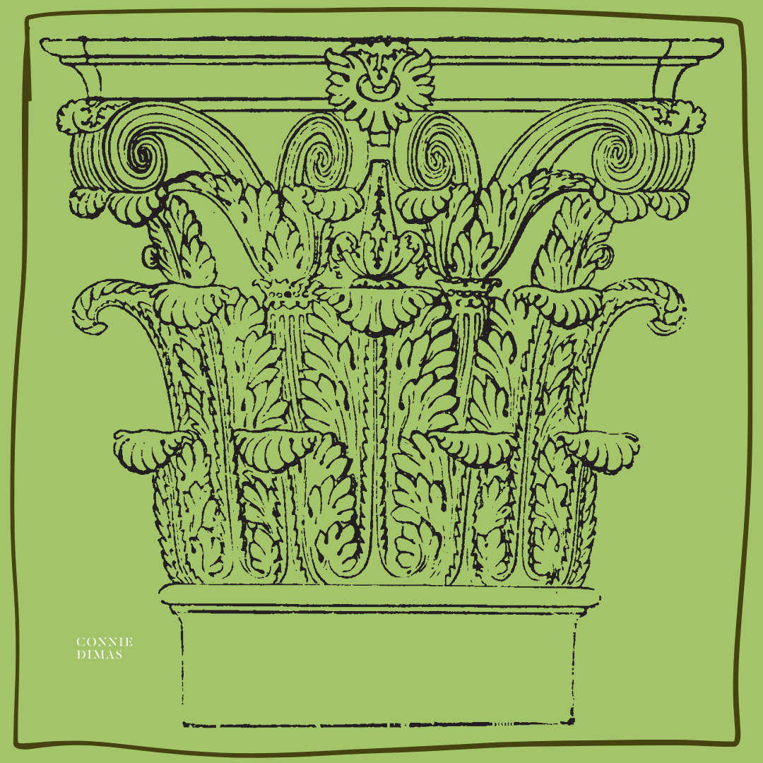 CORINTHIAN COLUMN SILK SCARF - Connie Dimas