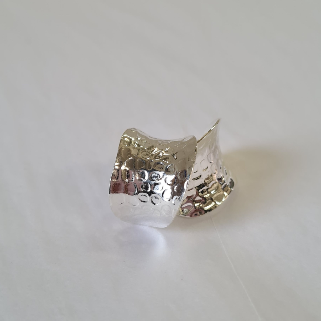 HAMMERED CONVEX SILVER STUDS - Connie Dimas
