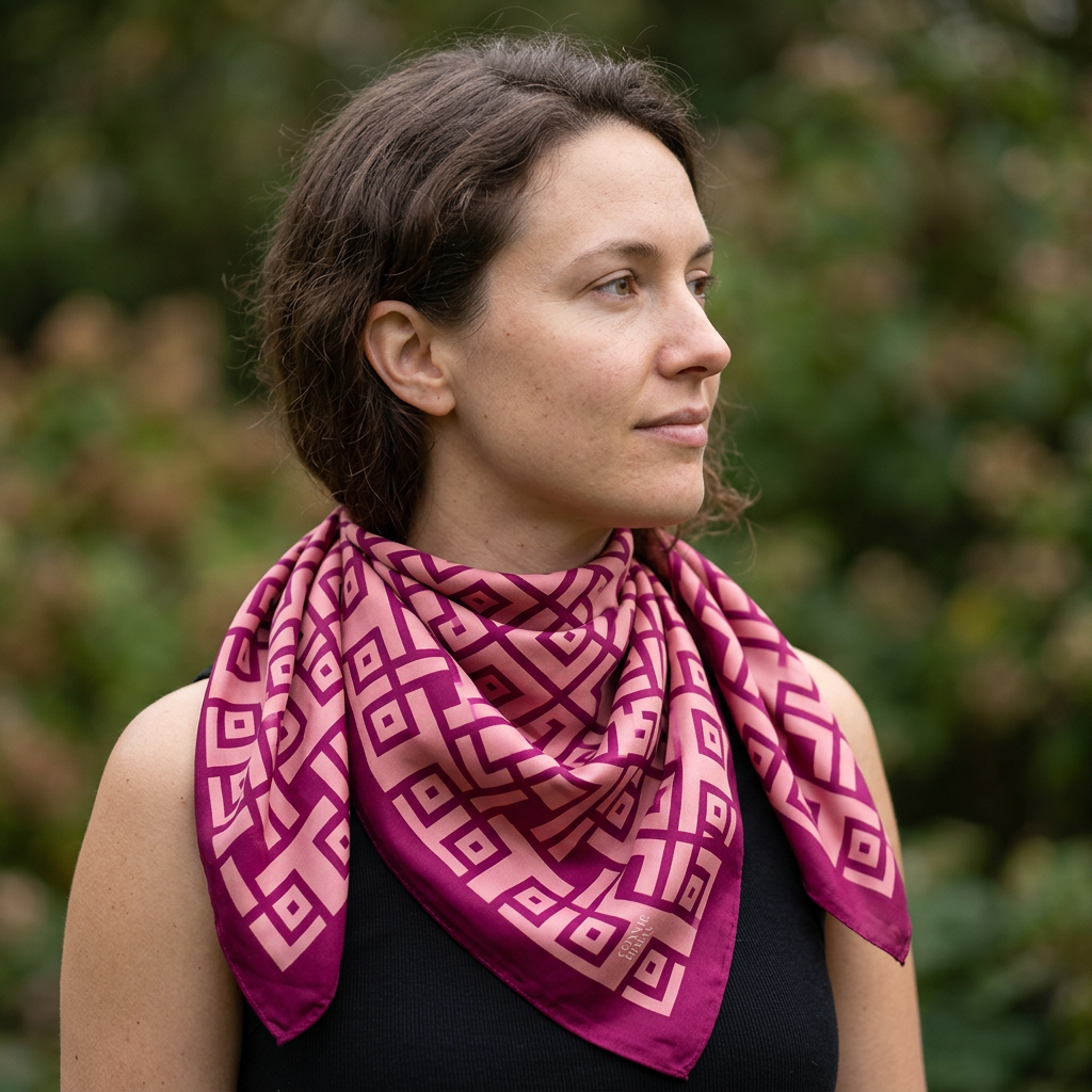 GEOMETRIC SILK SCARF