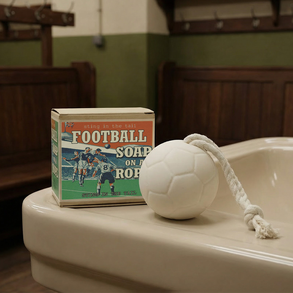 FOOTBALL SOAP ON A ROPE