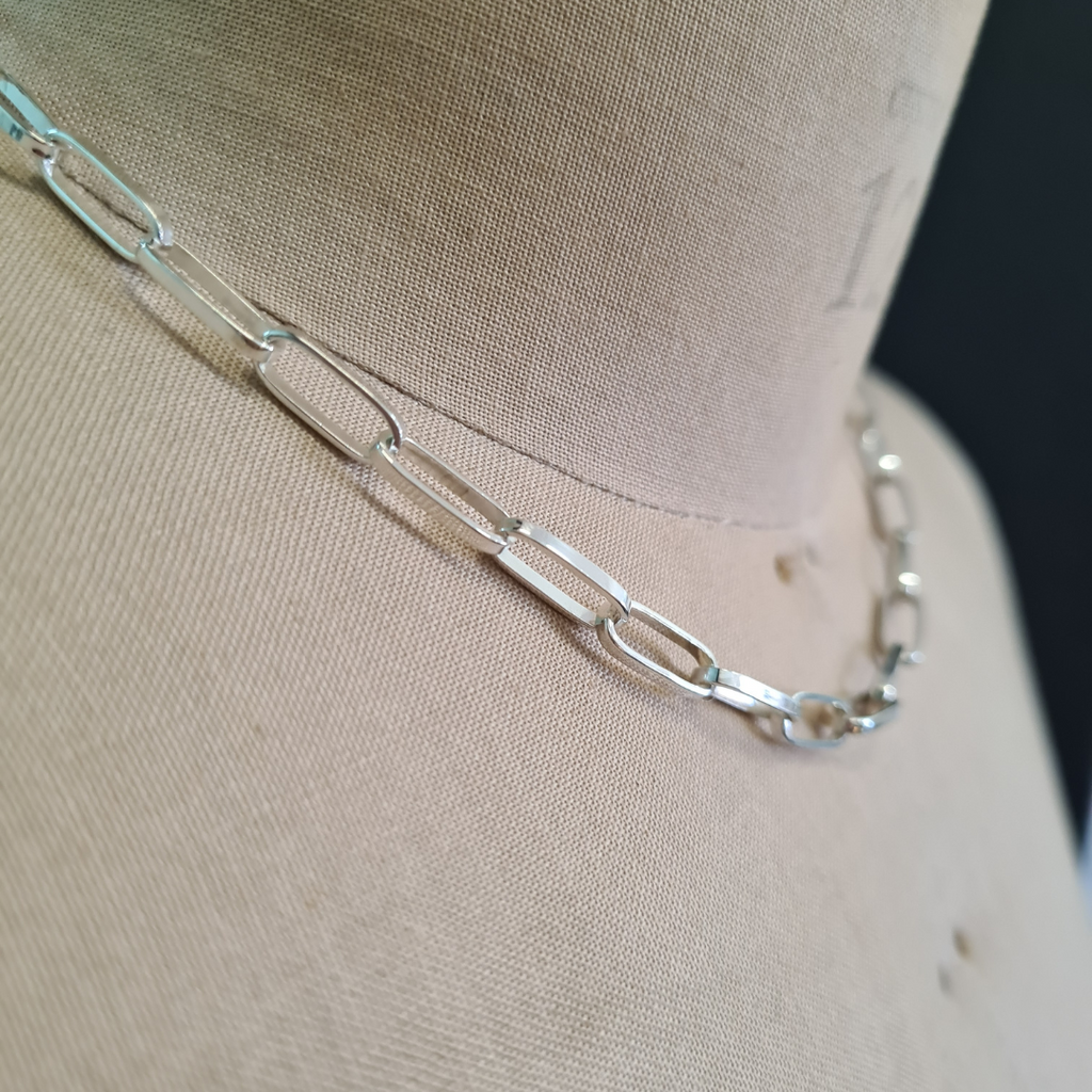 LONG LINK SILVER NECKLACE - Connie Dimas