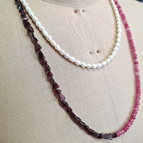 Beaded necklace stones for women, pearls  long and short made in Australia