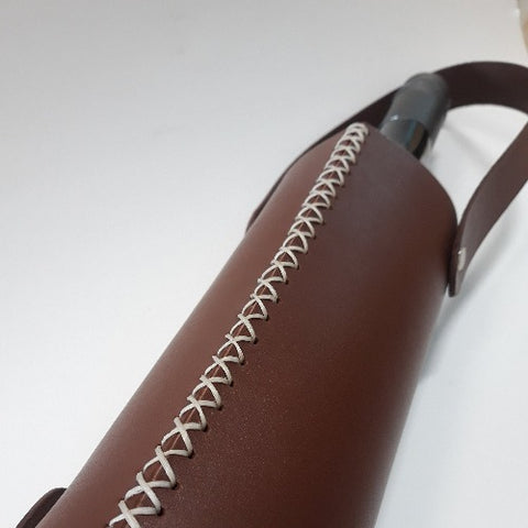 Handmade leather wine bag