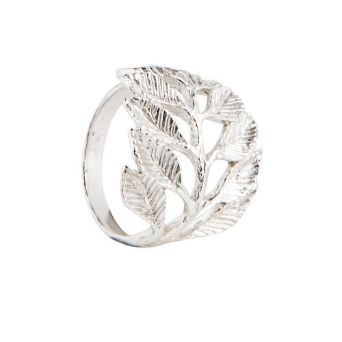 HANDMADE SILVER LEAF RING