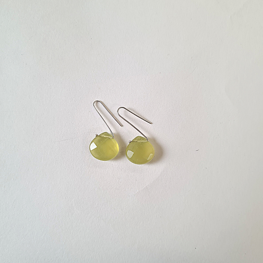malaysian jade drop earrings silver hooks handmade stone earrings