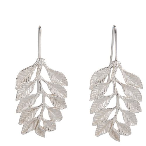FOLIAGE  DROP SILVER EARRINGS - Connie Dimas Jewellery