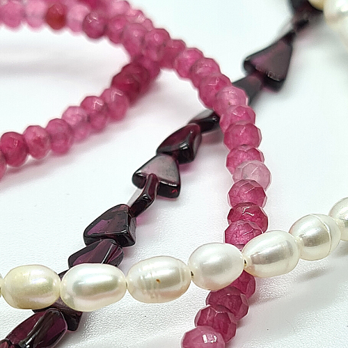 Beaded necklace stones for women, pearls  long and short made in Australia