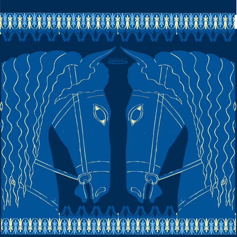 Greek silk scarf luxury gifts for winter. How to wear your scarf. HORSES