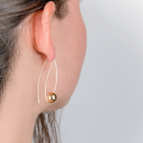 NERIDA SILVER AND GOLD EARRINGS - Connie Dimas Jewellery