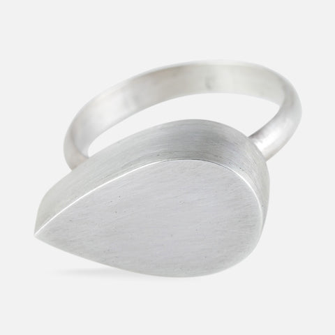 Ring silver solid  teardrop - Connie Dimas Jewellery