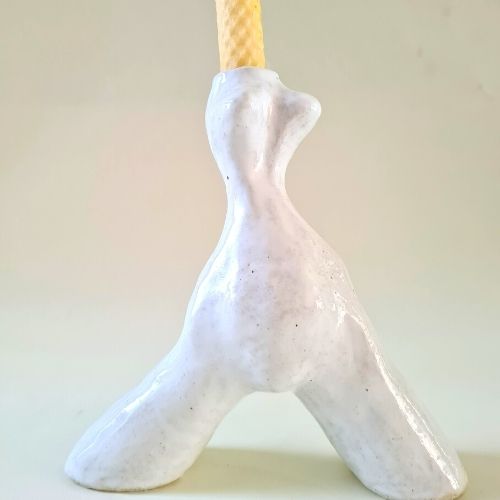 CERAMIC CANDLDE SCULPTURE FEMALE BODY