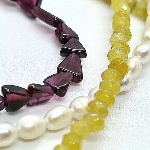 Beaded necklace stones for women, pearls  long and short made in Australia